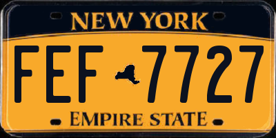 NY license plate FEF7727