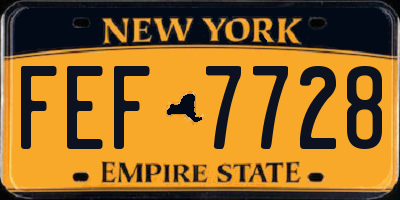 NY license plate FEF7728