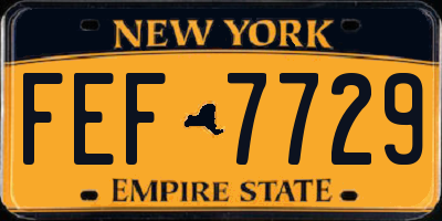 NY license plate FEF7729