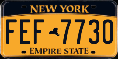 NY license plate FEF7730