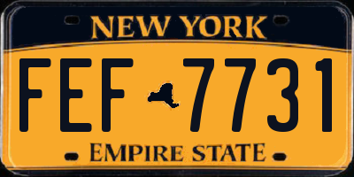 NY license plate FEF7731