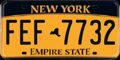 NY license plate FEF7732