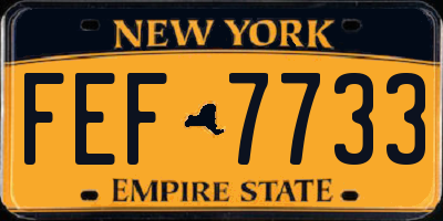 NY license plate FEF7733