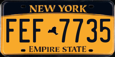 NY license plate FEF7735