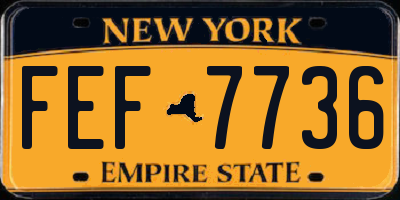 NY license plate FEF7736