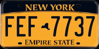 NY license plate FEF7737
