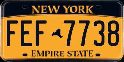 NY license plate FEF7738