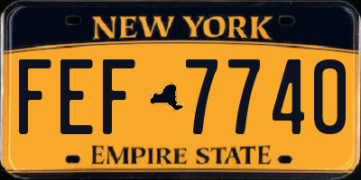 NY license plate FEF7740