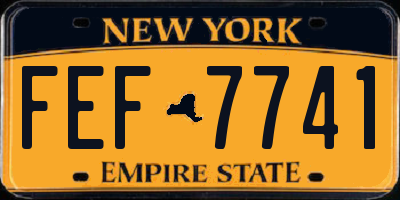 NY license plate FEF7741