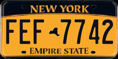 NY license plate FEF7742