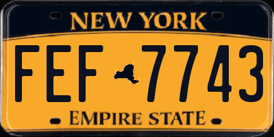 NY license plate FEF7743