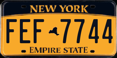NY license plate FEF7744