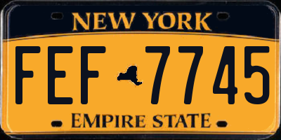 NY license plate FEF7745