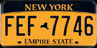 NY license plate FEF7746