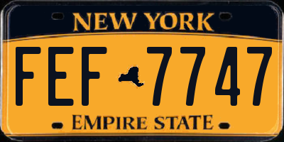 NY license plate FEF7747
