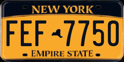 NY license plate FEF7750