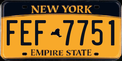 NY license plate FEF7751