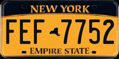 NY license plate FEF7752