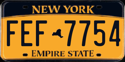 NY license plate FEF7754