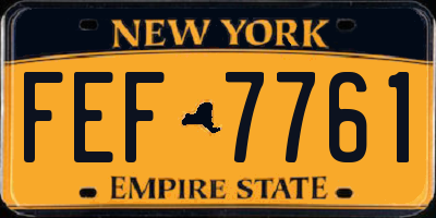 NY license plate FEF7761