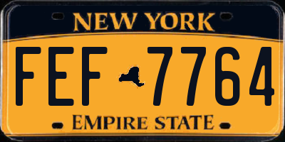 NY license plate FEF7764