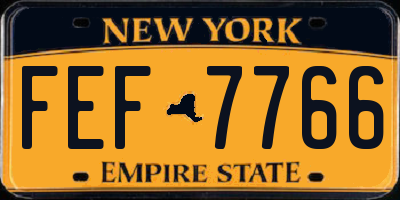 NY license plate FEF7766