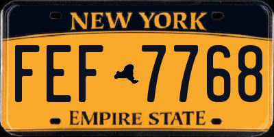 NY license plate FEF7768