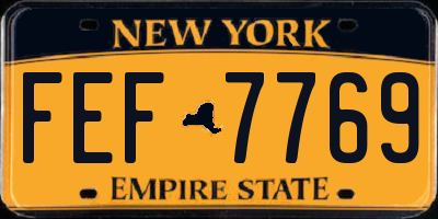 NY license plate FEF7769