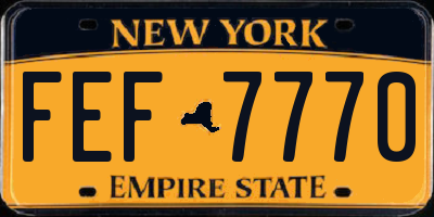 NY license plate FEF7770