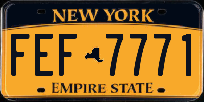 NY license plate FEF7771
