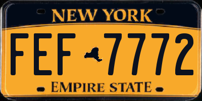 NY license plate FEF7772