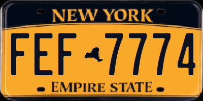NY license plate FEF7774