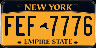 NY license plate FEF7776