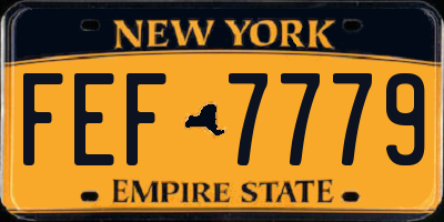 NY license plate FEF7779