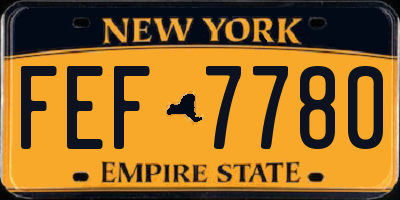 NY license plate FEF7780