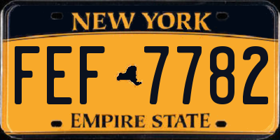 NY license plate FEF7782