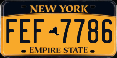 NY license plate FEF7786