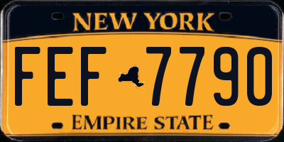NY license plate FEF7790