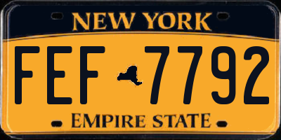 NY license plate FEF7792