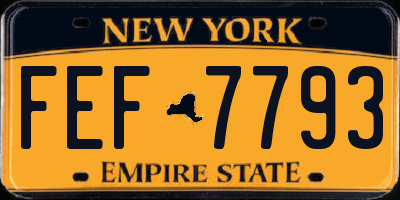 NY license plate FEF7793