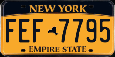 NY license plate FEF7795