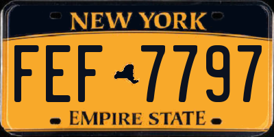 NY license plate FEF7797