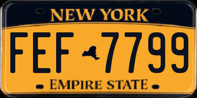 NY license plate FEF7799