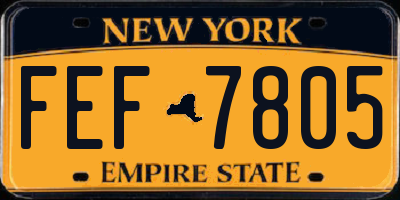 NY license plate FEF7805