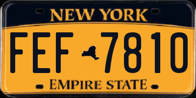 NY license plate FEF7810