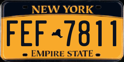 NY license plate FEF7811