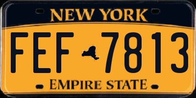 NY license plate FEF7813
