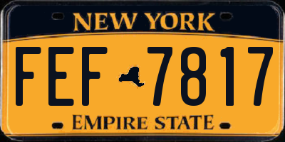 NY license plate FEF7817