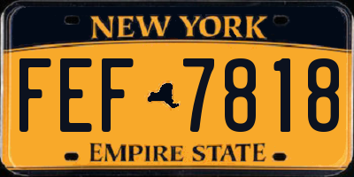 NY license plate FEF7818