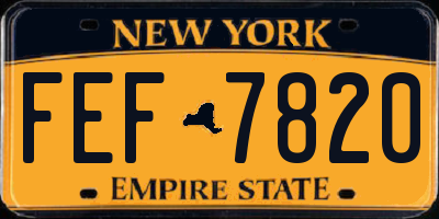 NY license plate FEF7820